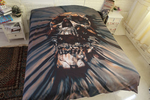 3D Black Skull Bedding Set