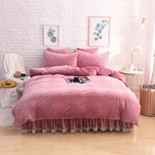 Load image into Gallery viewer, Velvet Fleece Quilt Cover Set - Pink