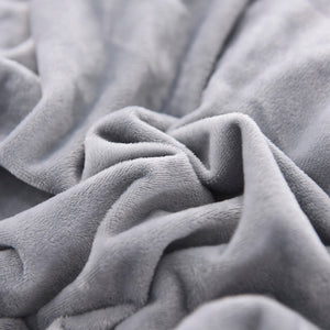 Velvet Fleece Quilt Cover Set - Grey