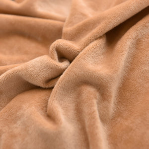 Velvet Fleece Quilt Cover Set - Camel