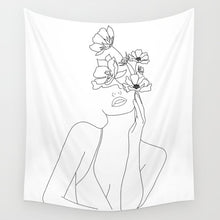 Load image into Gallery viewer, Line Draw Wall Tapestry