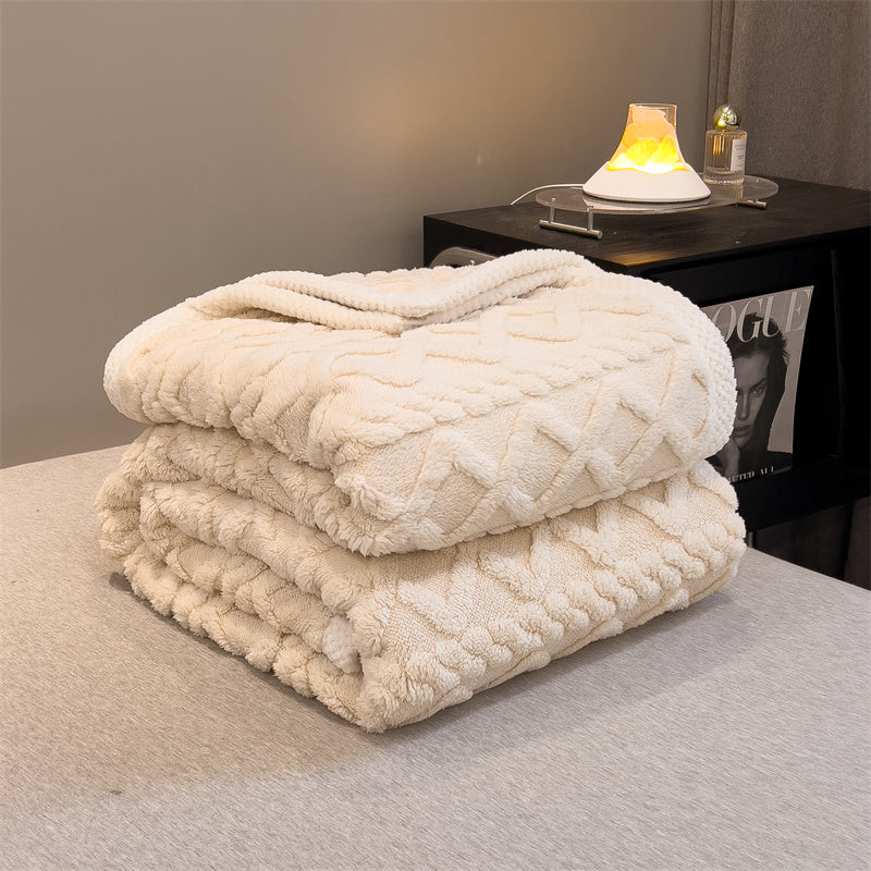 Pineapple Fleece Blanket - Khaki