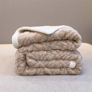 Pineapple Fleece Blanket - Camel
