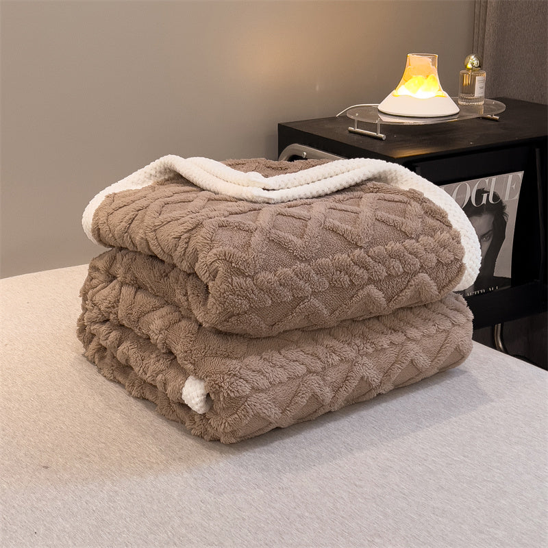 Pineapple Fleece Blanket - Coffee