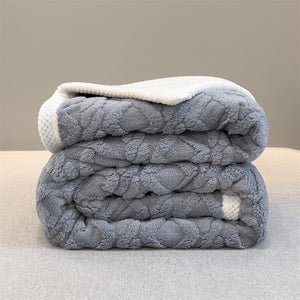 Pineapple Fleece Blanket - Grey