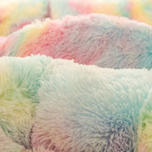 Load image into Gallery viewer, Fluffy Faux Mink &amp; Velvet Fleece Quilt Cover Set - Rainbow Vivid
