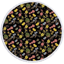 Load image into Gallery viewer, Night Garden Round Beach Towel