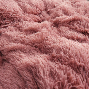 Fluffy Velvet Fleece Quilt Cover and Pillowcases Set - Dust Pink