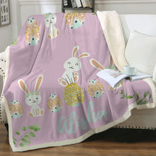 Load image into Gallery viewer, Easter Bunny Pink Throw Blanket