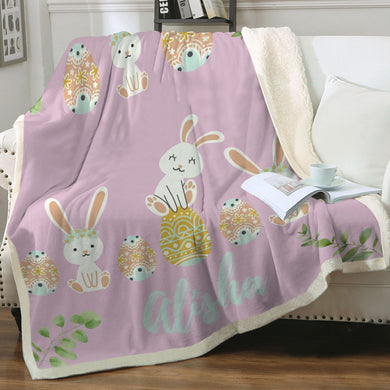 Easter Bunny Pink Throw Blanket