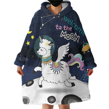 Load image into Gallery viewer, Blanket Hoodie - Llama Unicorn (Made to Order)