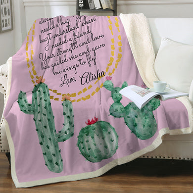 Customised Throw Blanket - Mum Catctus