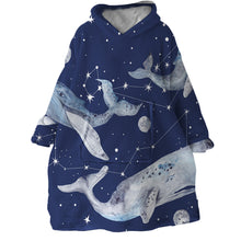 Load image into Gallery viewer, Blanket Hoodie - Night Whales