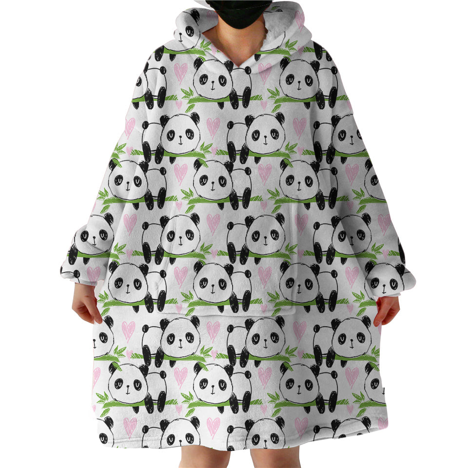 Blanket Hoodie - Panda Love