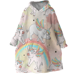Blanket Hoodie - Pig Unicorn (Made to Order)