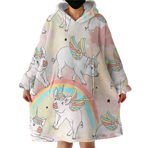 Blanket Hoodie - Pig Unicorn