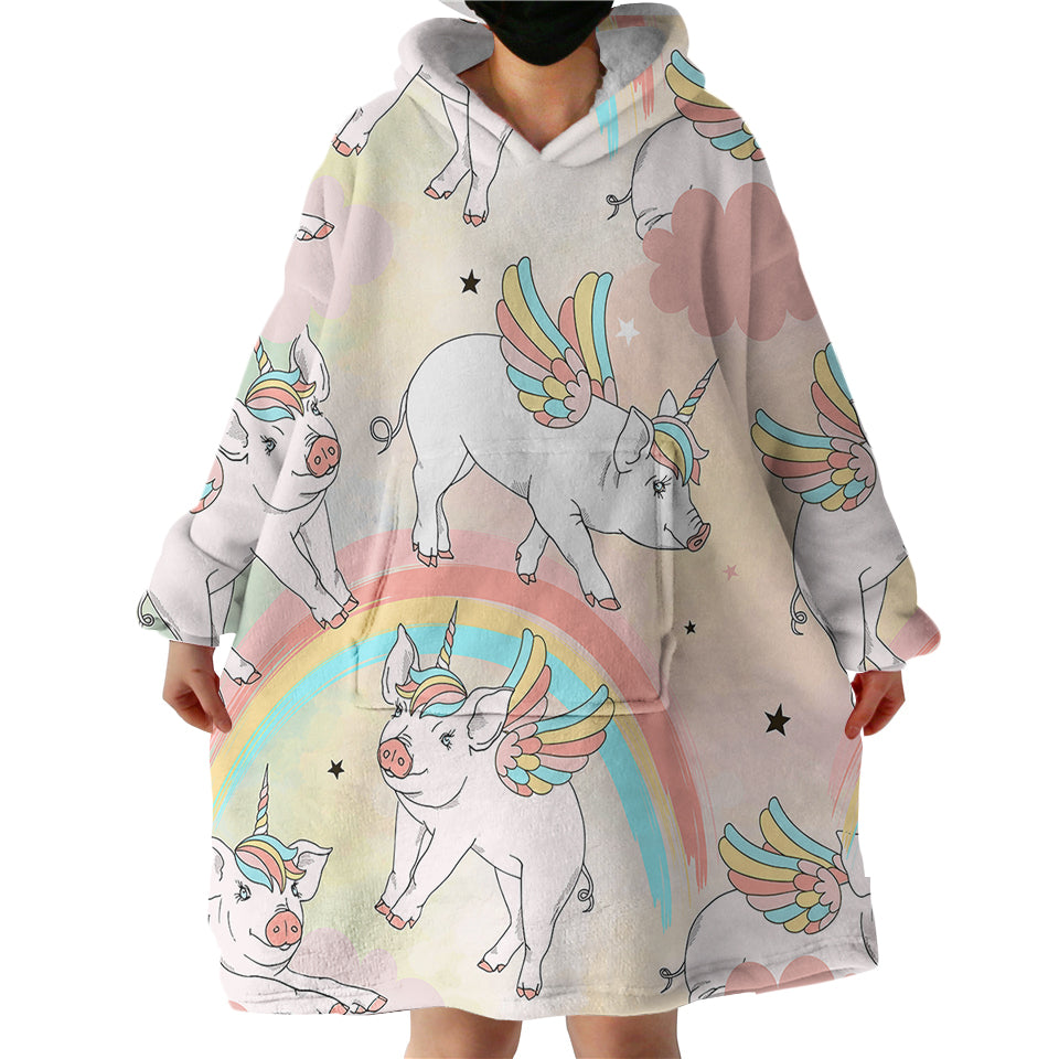 Blanket Hoodie - Pig Unicorn