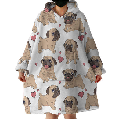 Blanket Hoodie - Pug Love (Made to Order)