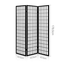 Load image into Gallery viewer, 3 Panel Wooden Room Divider - Black
