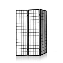 Load image into Gallery viewer, 3 Panel Wooden Room Divider - Black
