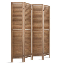 Load image into Gallery viewer, Room Divider Privacy Screen Foldable Partition Stand 4 Panel Brown