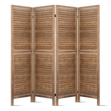 Load image into Gallery viewer, Room Divider Privacy Screen Foldable Partition Stand 4 Panel Brown