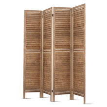 Load image into Gallery viewer, Room Divider Privacy Screen Foldable Partition Stand 4 Panel Brown