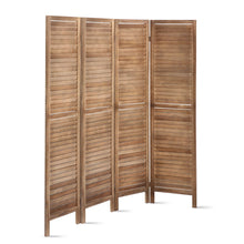 Load image into Gallery viewer, Room Divider Privacy Screen Foldable Partition Stand 4 Panel Brown