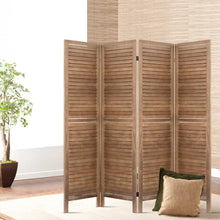 Load image into Gallery viewer, Room Divider Privacy Screen Foldable Partition Stand 4 Panel Brown