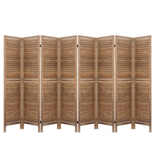 Load image into Gallery viewer, Room Divider Screen 8 Panel Privacy Wood Dividers Stand Bed Timber Brown