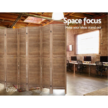 Load image into Gallery viewer, Room Divider Screen 8 Panel Privacy Wood Dividers Stand Bed Timber Brown