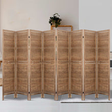 Load image into Gallery viewer, Room Divider Screen 8 Panel Privacy Wood Dividers Stand Bed Timber Brown