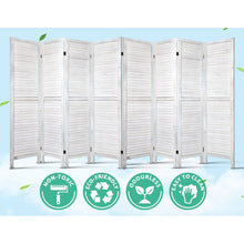 Load image into Gallery viewer, Room Divider Screen 8 Panel Privacy Wood Dividers Stand Bed Timber White