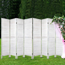 Load image into Gallery viewer, Room Divider Screen 8 Panel Privacy Wood Dividers Stand Bed Timber White
