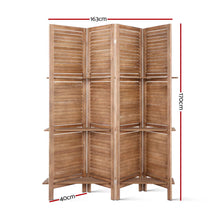Load image into Gallery viewer, Room Divider Privacy Screen Foldable Partition Stand 4 Panel Brown
