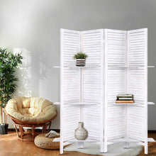 Load image into Gallery viewer, Room Divider Privacy Screen Foldable Partition Stand 4 Panel White