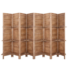 Load image into Gallery viewer, Room Divider Screen 8 Panel Privacy Dividers Shelf Wooden Timber Stand