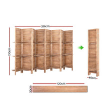 Load image into Gallery viewer, Room Divider Screen 8 Panel Privacy Dividers Shelf Wooden Timber Stand