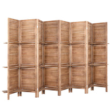 Load image into Gallery viewer, Room Divider Screen 8 Panel Privacy Dividers Shelf Wooden Timber Stand