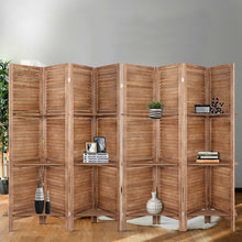 Load image into Gallery viewer, Room Divider Screen 8 Panel Privacy Dividers Shelf Wooden Timber Stand