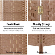 Load image into Gallery viewer, 6 Panel Room Divider Screen Privacy Rattan Timber Foldable Dividers Stand Hand Woven