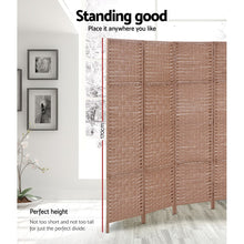 Load image into Gallery viewer, 6 Panel Room Divider Screen Privacy Rattan Timber Foldable Dividers Stand Hand Woven