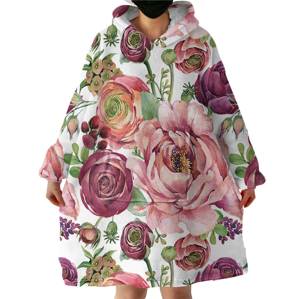 Blanket Hoodie - Roses