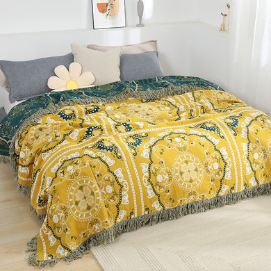 Bohemia Cotton Throw Blanket - Yellow Circle