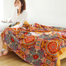 Load image into Gallery viewer, Bohemia Cotton Throw Blanket - Pink Flower