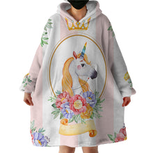 Load image into Gallery viewer, Blanket Hoodie - Flower Unicorn (Made to Order)