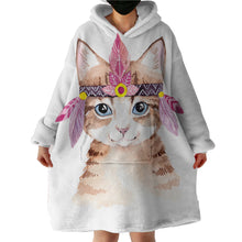 Load image into Gallery viewer, Blanket Hoodie - Boho Cat (Made to Order)