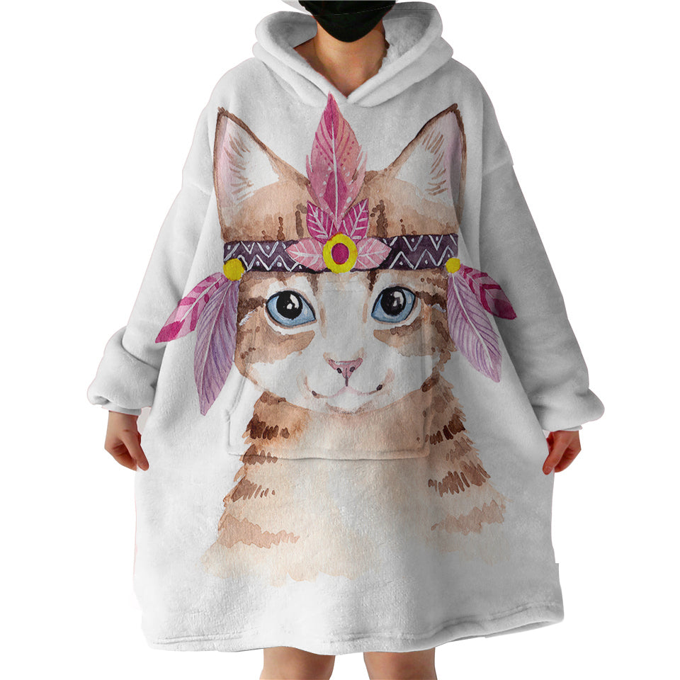 Blanket Hoodie - Boho Cat (Made to Order)