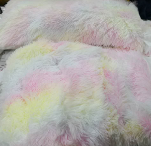 Rainbow Fluffy Blanket set with pillowcases