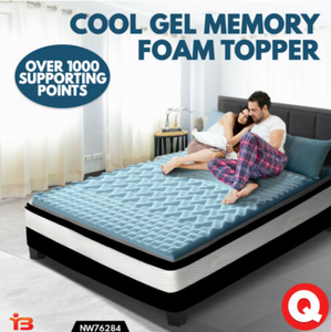 Memory Foam Mattress Topper Cool Gel with Bamboo Fabric Cover